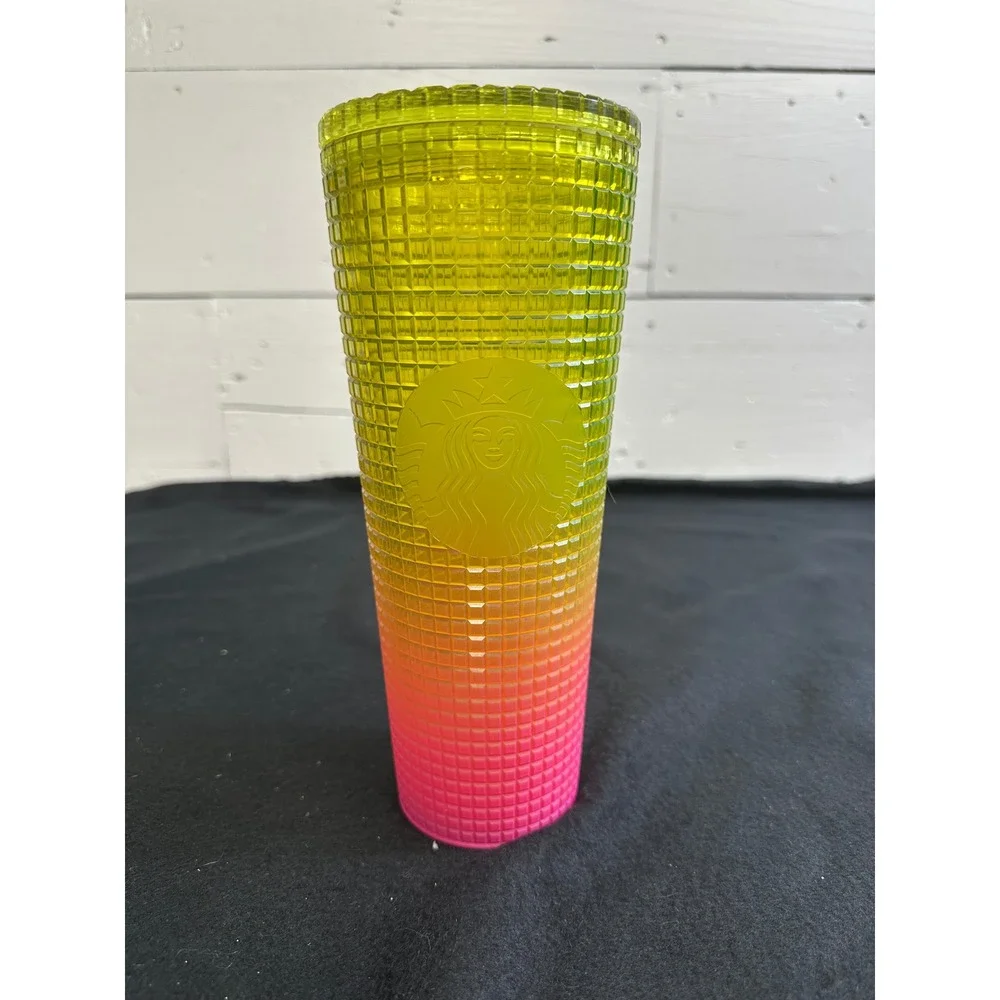 Starbucks Tumbler Lot of 4 Studded Grid Floral Iridescent Cold Cups 24oz 16oz
